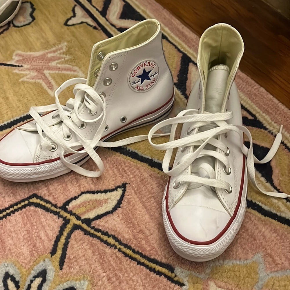 White Leather Converse